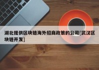 湖北提供区块链海外招商政策的公司[武汉区块链开发]